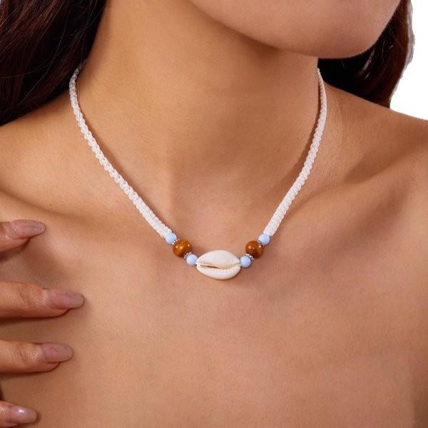 Fashion Small Fresh Shell Necklace Creative Versatile Shell Beaded Woven Necklace Women