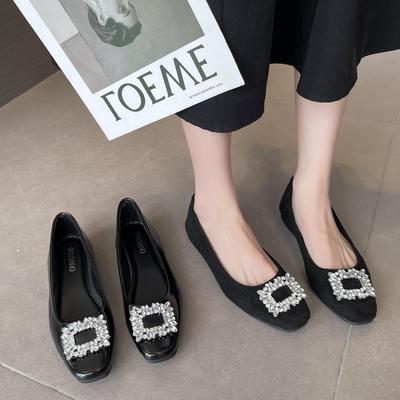 Chaussures plates à motif incrusté de diamants pour femmes, mocassins élégants pour printemps et automne, chaussures de marche et de travail pour femmes, Zapatos Planos Mujer