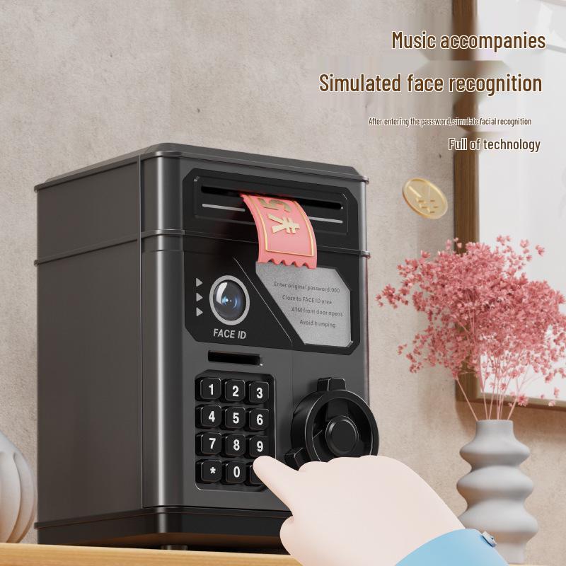 Children's Smart Face Recognition Piggy Bank with Deposit/Withdraw Function and Automatic Bill Rolling