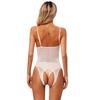 Womens Glossy Sling Bodysuit Adjustable Strap See Through Lingerie Stretchy High Cut Bodycon Lingerie