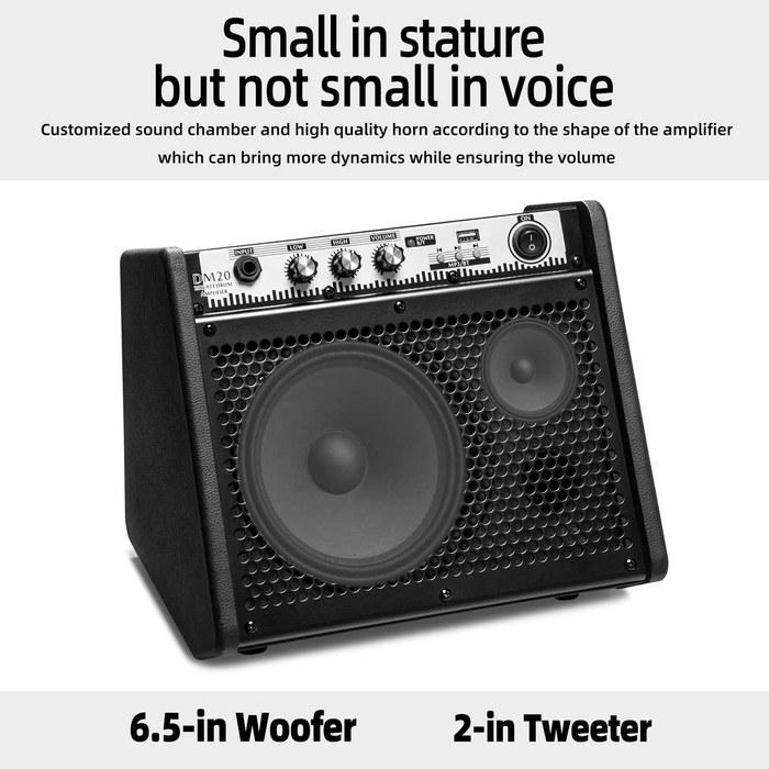 Coolmusic DM20 20W BT Personal Monitor Amplifier for Electric Drums, Keyboards, and Acoustic Guitars
