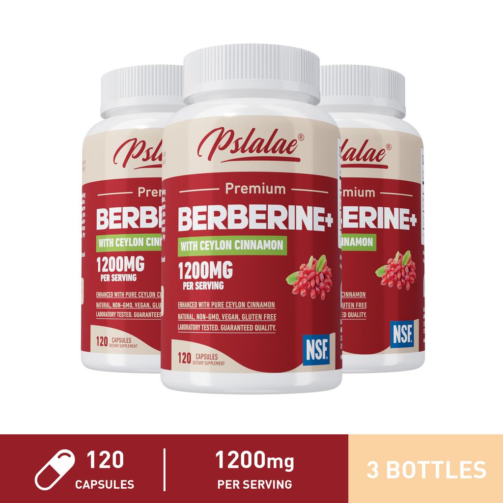 Capsule di Berberina, 1200 mg per porzione, contengono estratto di cannella di Ceylon, facilmente assorbibili, adatte agli adulti.
