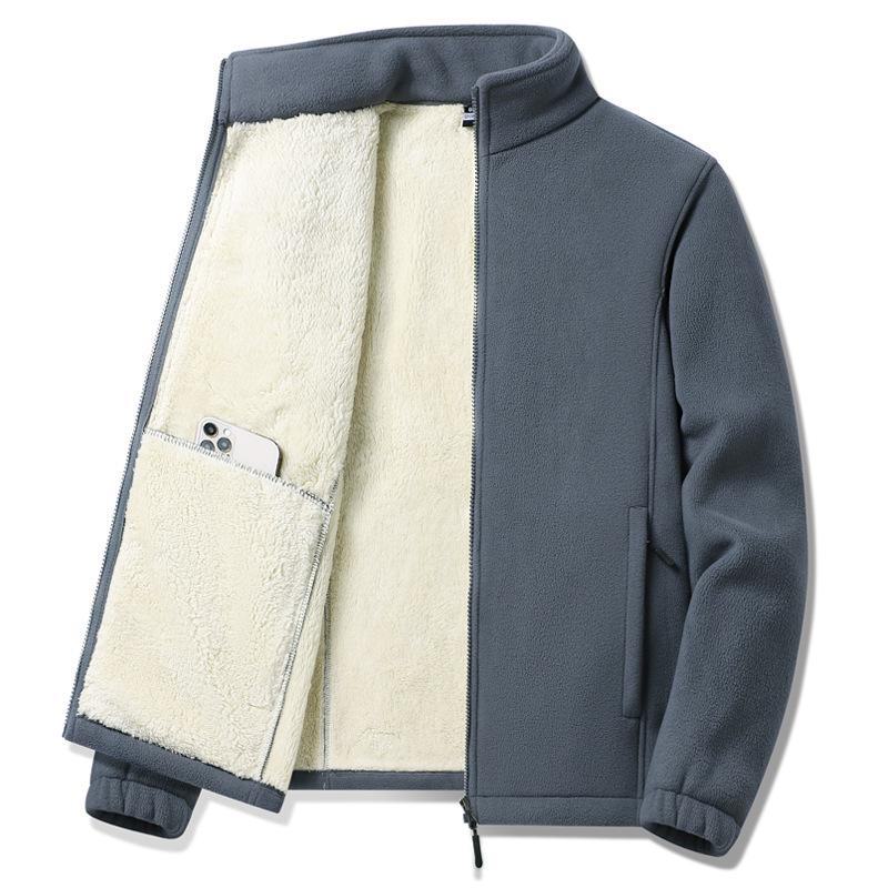 Men's Plus Size Lamb Fleece Jacket - Warm, Loose Fit for Autumn and Winter