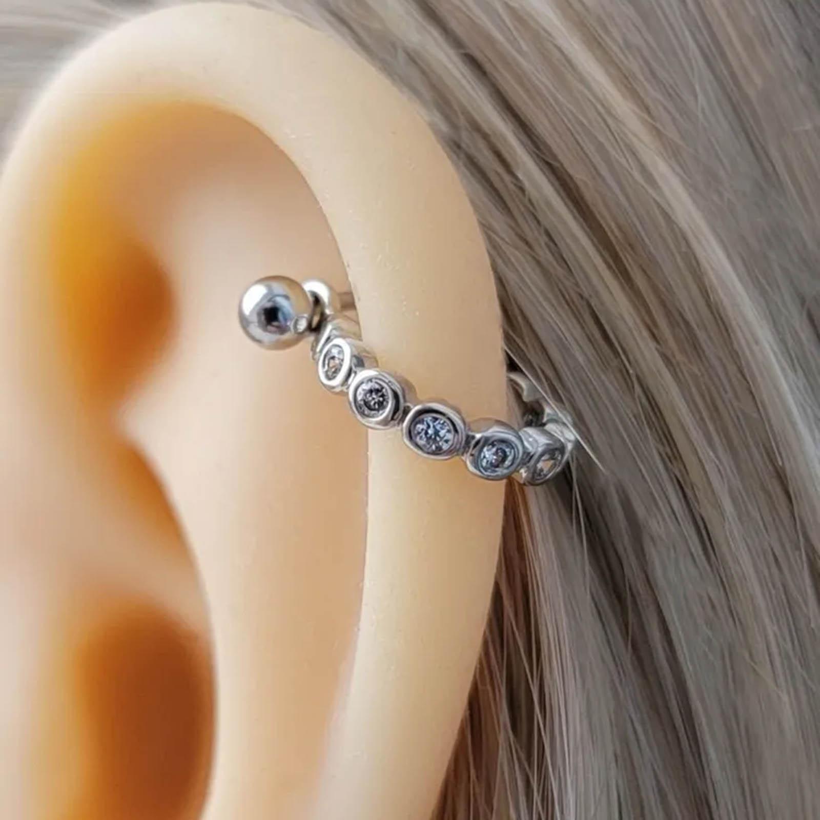 Серьги из нержавеющей стали, Микро, Серьги с инкрустацией, Мягкие серьги-гвоздики с цирконами, Украшения для пирсинга One Size