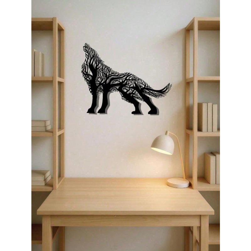 Gothic Wolf Metal Wall Art Black Animal Decor Spiritual Mystic Gothic Home Decor