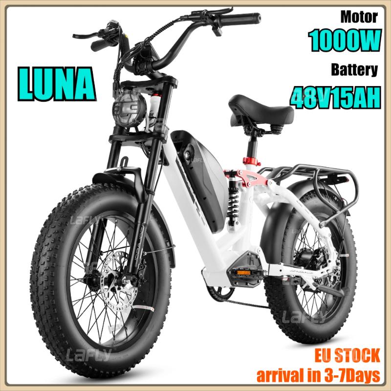 2025 NEW LUNA 1000w electric bike 85N-m torque 48v 15ah battery Color LCD Display 20*4.0 inch fat tires commuting electric bike