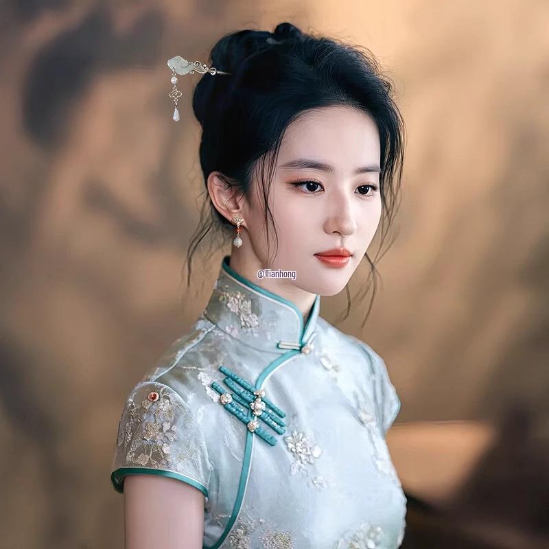 2025 Trendige Cheongsam-Hängeohrringe aus Naturstein: Damenaccessoires im chinesischen Stil