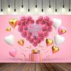 Happy Mothers Day Party Background Thanks Mother Flower Rose Heart Floral Pink Photography Backdrop Photo Studio Props