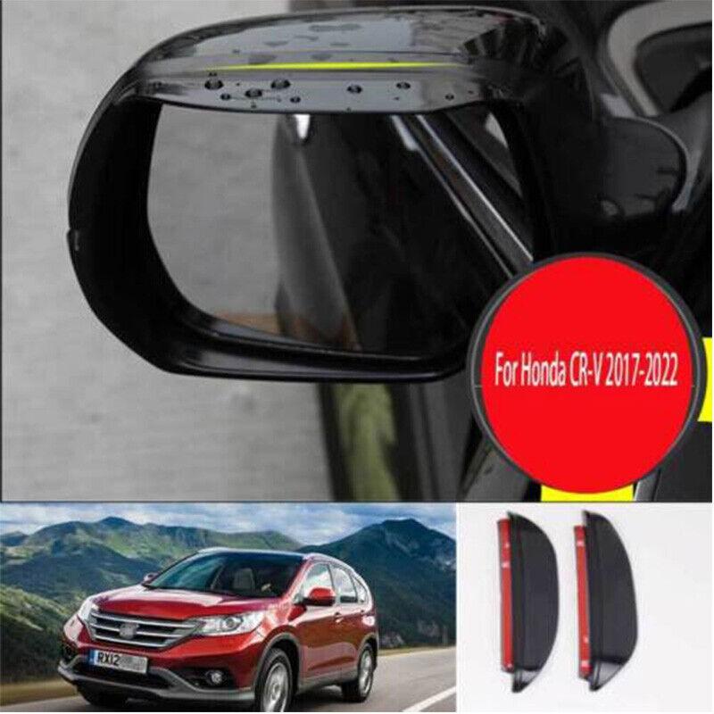 For Honda CRV CR-V 2017-2022 ABS Black Rear View Mirror Rain Eyebrow Trim 2Pcs