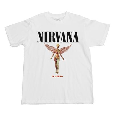 Klassisches Nirvana Band Retro Baumwoll T-Shirt Herren Damen Kurzarm Sommer Punk Stil Einfarbige Locker Bequem Atmungsaktives T-Shirt