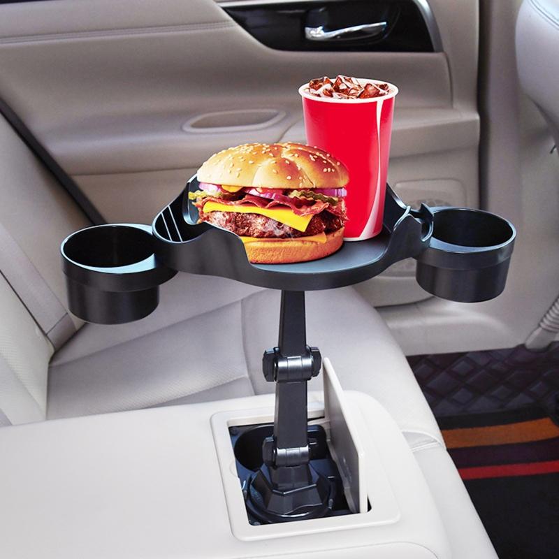 Creative Cup Holder Mount Tray Adjustable Car Tray Food Table Phone Mount Holder 360 Swivel Arm 360 Degree Rotation