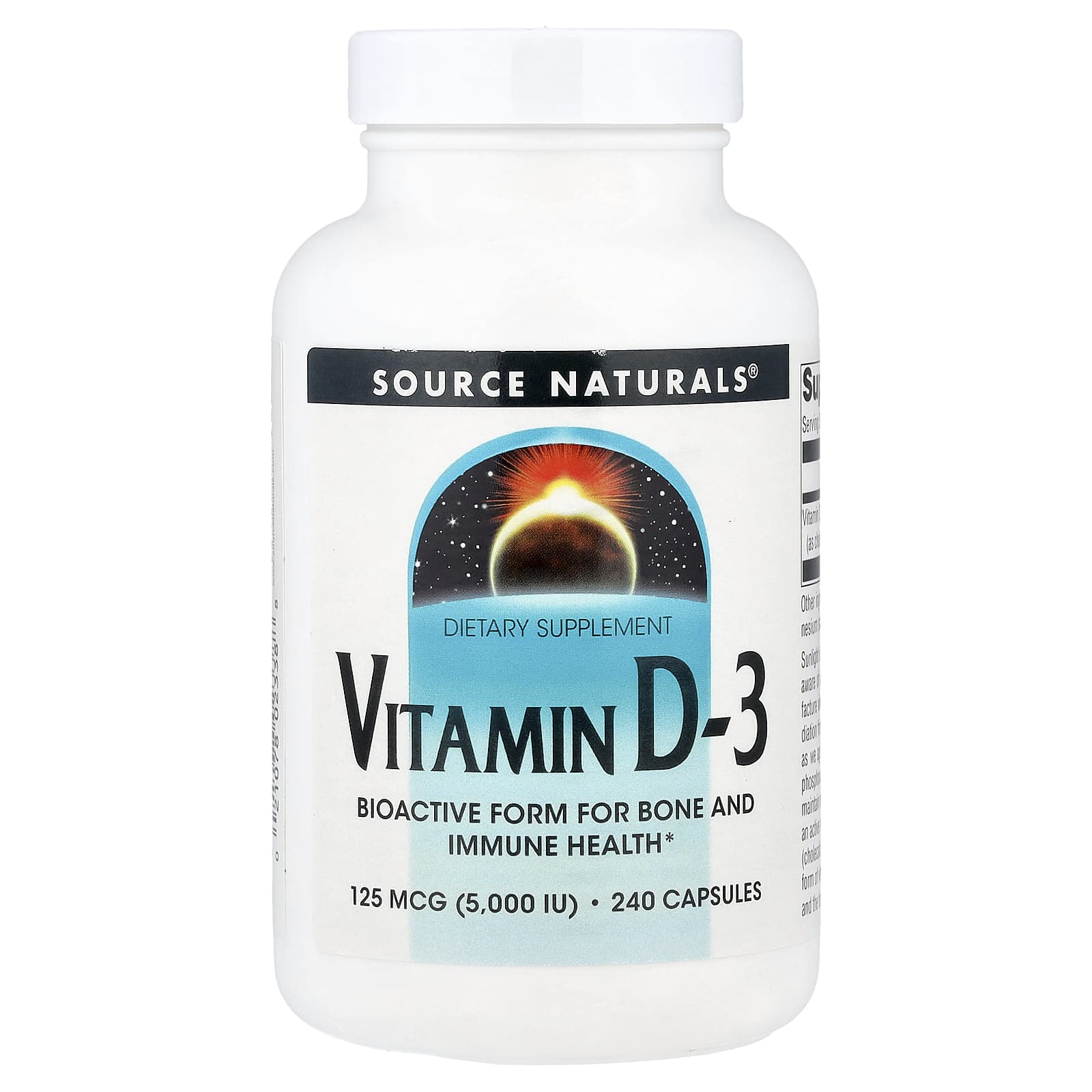 

Vitamin D3, 125Mcg (5,000Iu), 240 Capsules