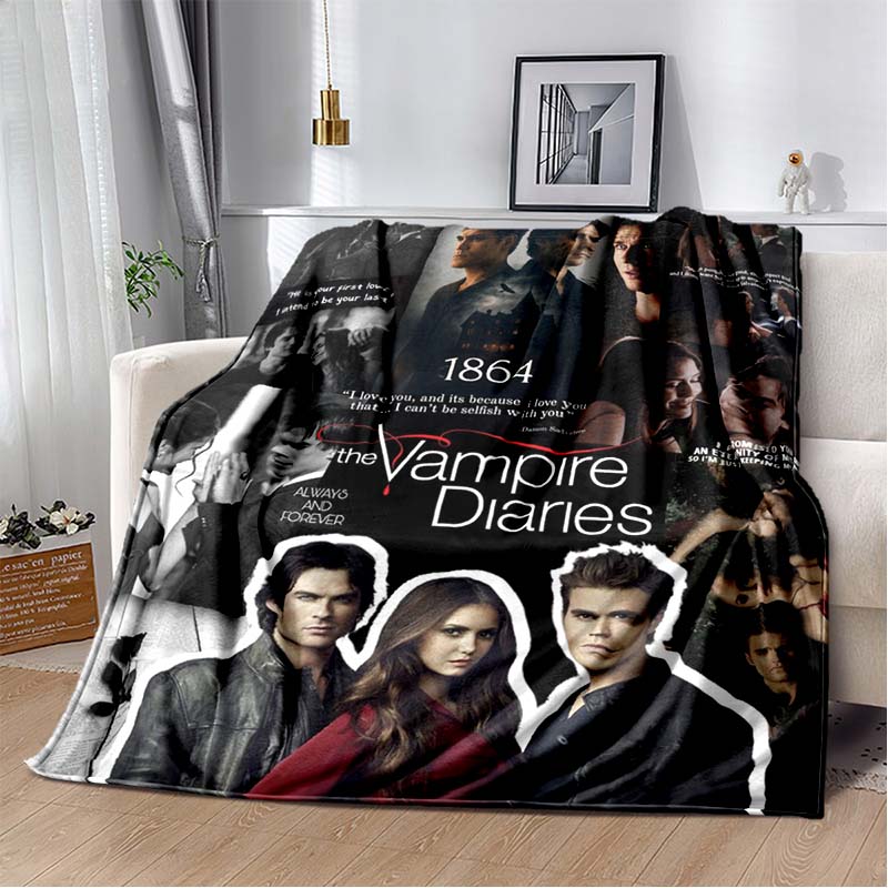 The Vampire Diaries Blanket,Children's Cartoon Blanket,soft Portable and Suitable for All Seasons,Birthday Gift.