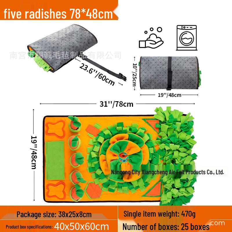 

New Carrot Style Dog Training Sniffing Mat – Slow Feeding Foraging Blanket