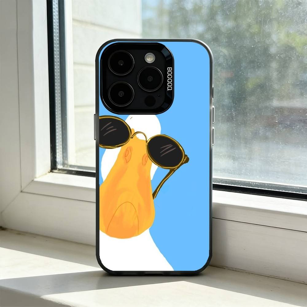 Cute Cartoon D-Duck Phone Case For iPhone 17,16,15,14,13,12,11 Plus,Pro Max,XS,Colorful Silver Phone case Funda Cover