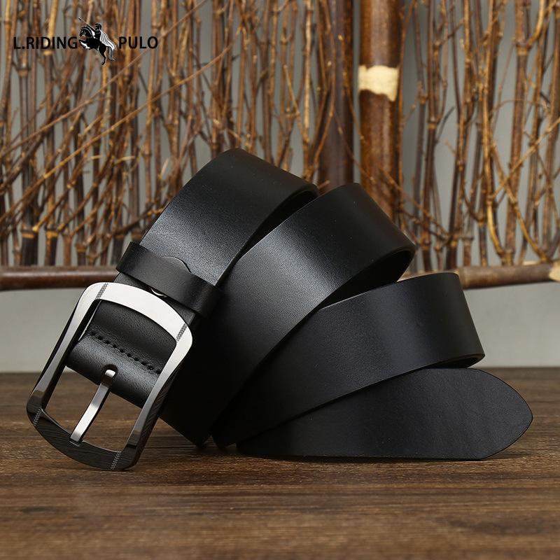 Ceramic Buckle Belt Men's Genuine Leather Pin Buckle Top Layer Cowhide Casual Versatile Youth Belt