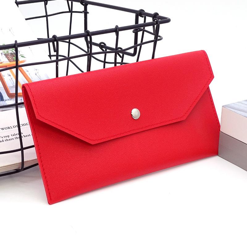 1PC Women Wallet Reusable Money Clip Wallet Cash Bank Card Storage Bag Long Style Ultra-thin Portable Leather