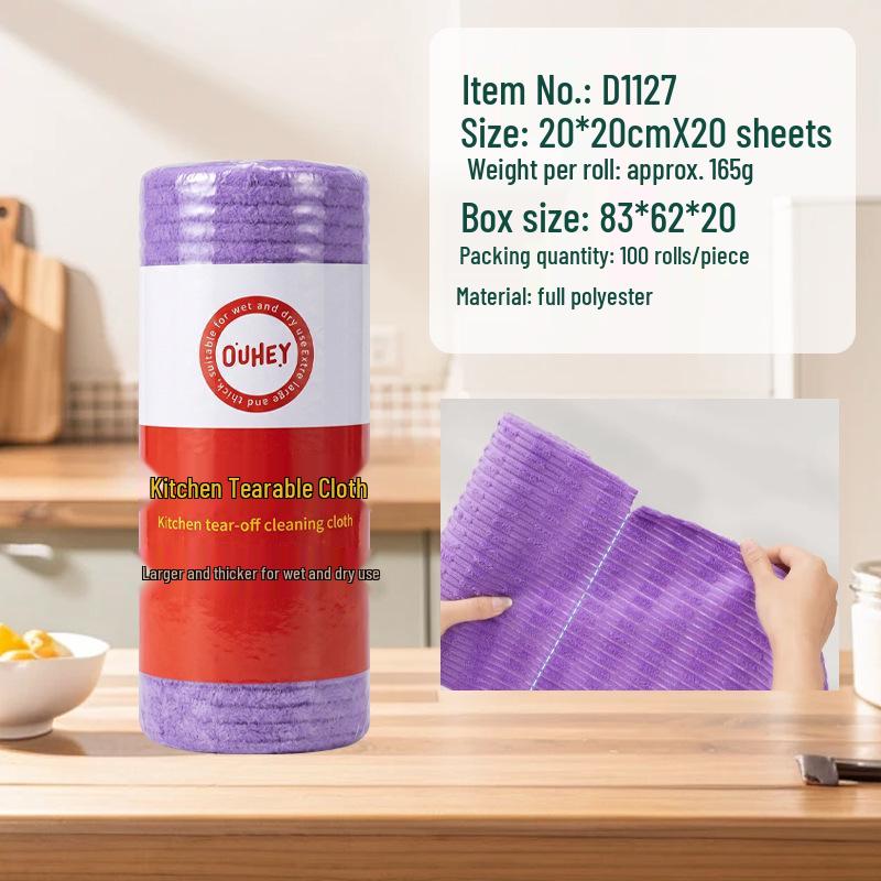 Multi-Use Absorbent Oil-Removing Tearable Dishcloth for Kitchen Cleaning
