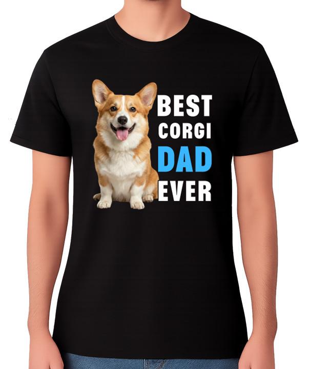 Best Corgi Dad Ever Funny Dog Lover Gift T-Shirt Pet Owner Father Tee S