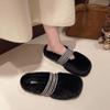 2025 NEW Women's Fashionable Warm and Lightweight Fleece-Lined Soft Warm Cotton Shoes Winter Flat Bottom Shoes Simple Style