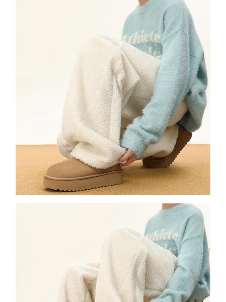 Lammwolle Scimitar Fleece-gefütterte Cargohose - Unisex Winter-Sweathose mit mehreren Taschen