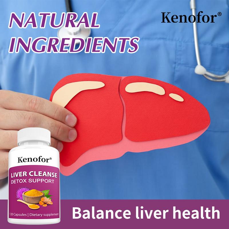 Liver Cleanse Detox Support Capsules, Milk Thistl & Turmeric Complex, 120 Capsules Dietary Supplement