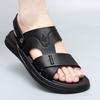 Herren Sommer Neu Herren Sandalen Herren Leder Strandschuhe Lässige Herrenschuhe Mode Pantoletten Streifen Sandalen Gummi Herrenschuhe