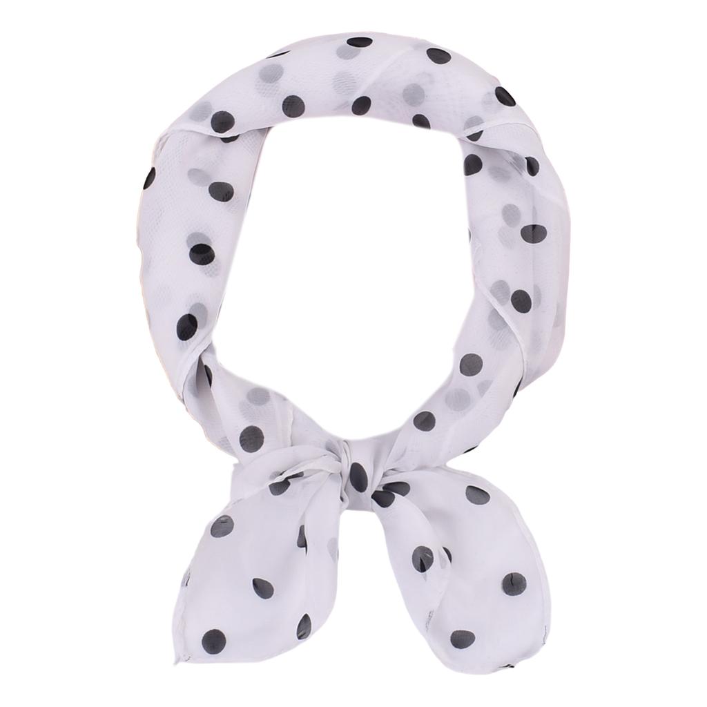 Stylish Black Dotted Small Square Scarf for Men and Women Neckerchief Headscarf Trendy Dotted Neck Scarf Square Scarves