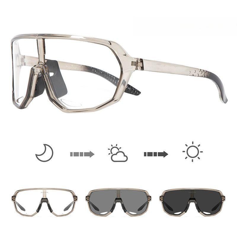 

Photochromic Sports Sunglasses Oversized Monolithic Lens Comfort Fit For Cycling Hiking Uv400 Lightweight Adventure Ready