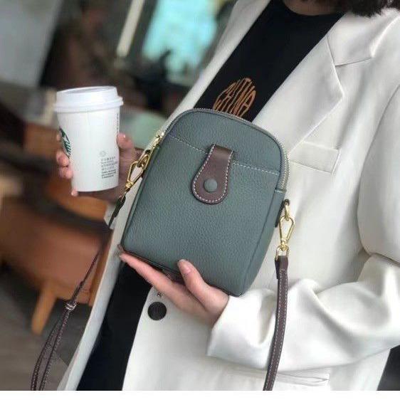 Spring/Summer 2025 Women's Genuine Leather Mini Crossbody Phone Bag - Versatile, Hot Single Shoulder Handbag.