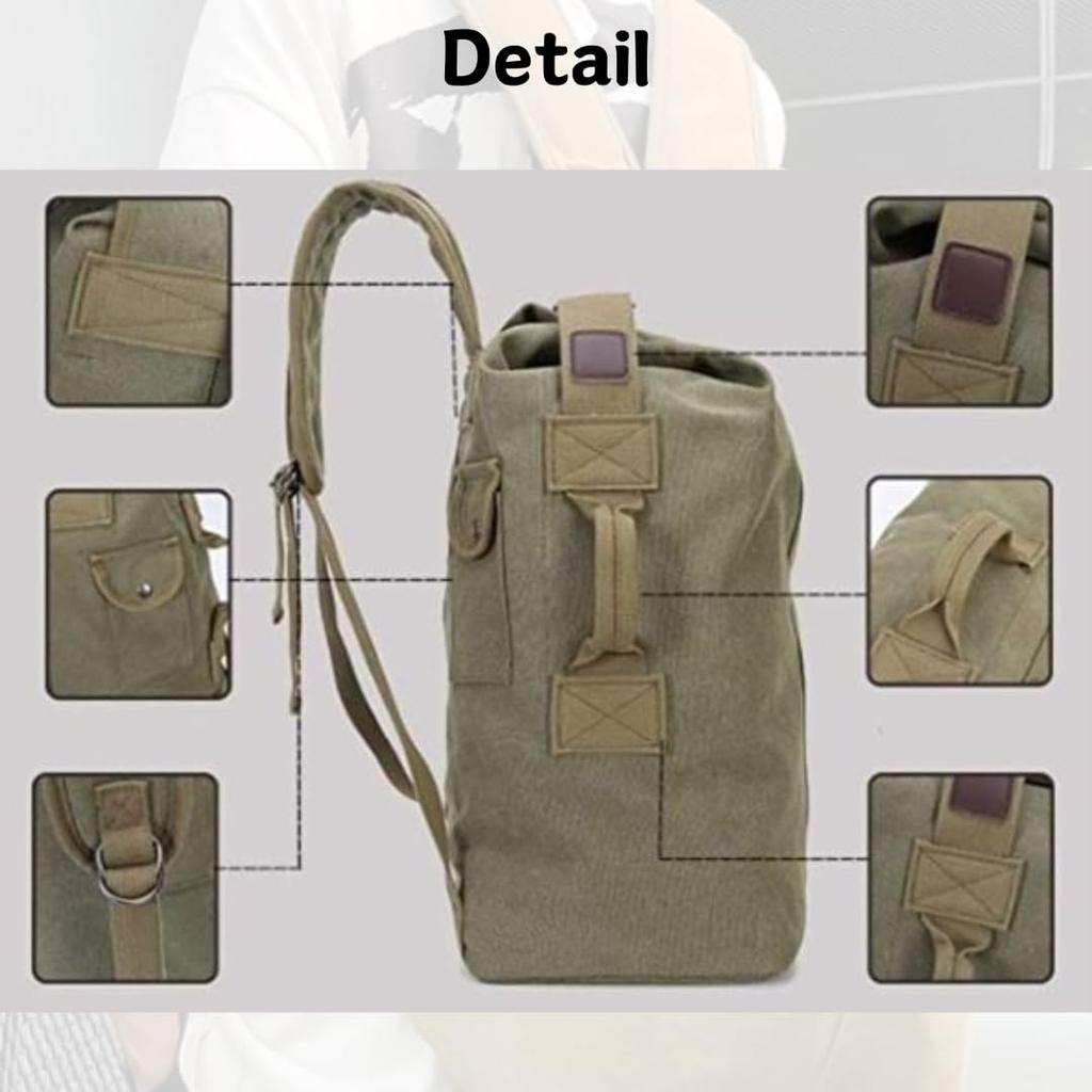 Plecak wojskowy z płótna RED RAY (Rozmiar M, Zielony)