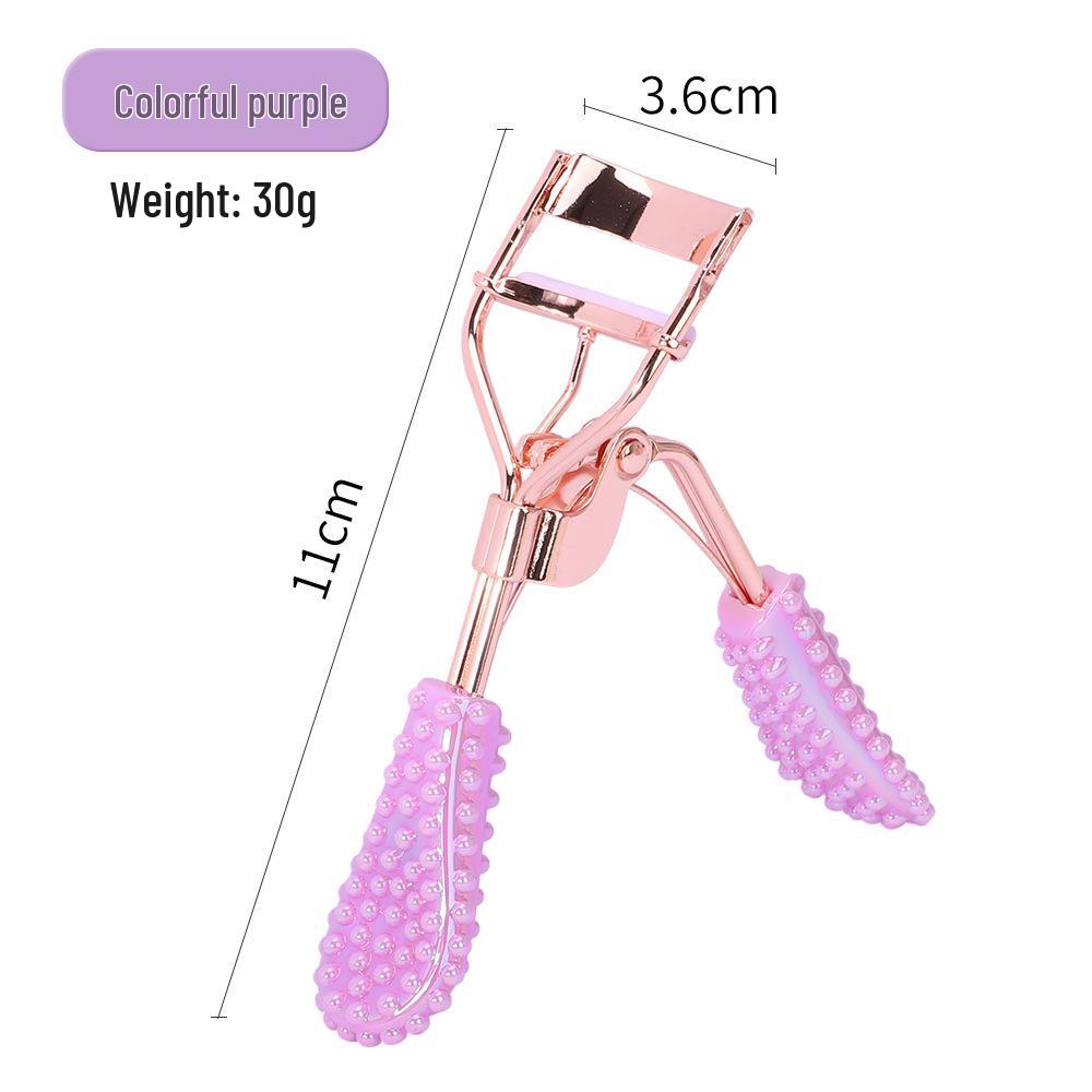 Press Eyelash Curler with Pink Handle & Carbon Steel for Natural Curling – Beauty Tool in Box.