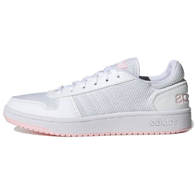 Adidas Neo Hoops 2.0 Round Toe Comfortable Non-Slip Breathable Low-Top Basketball Shoes Women sneaker White Pink GY7529