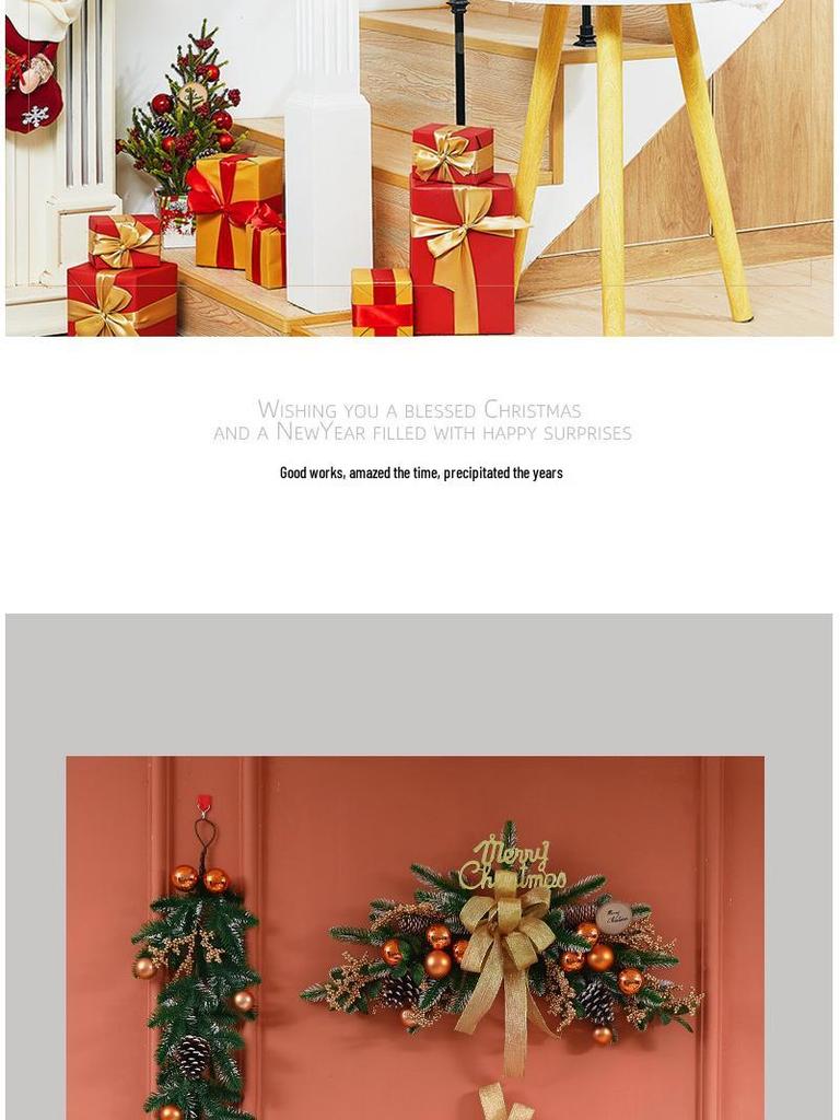 Slavnostní parohový dveřní a nástěnný věnec pro vánoční dekorace