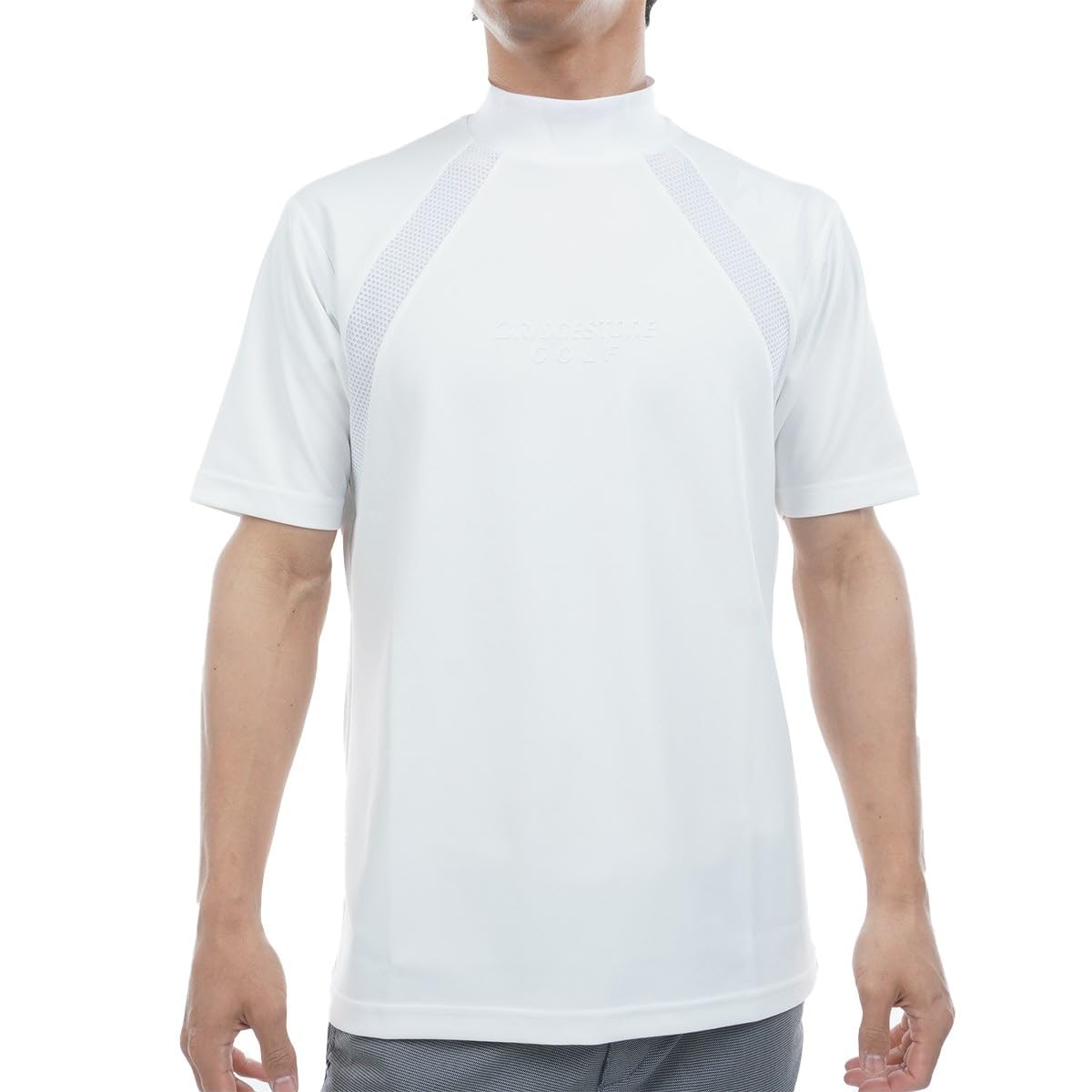 

Bridgestone Golf Retro Short Sleeve Mock Neck Shirt EGM11A Men s White