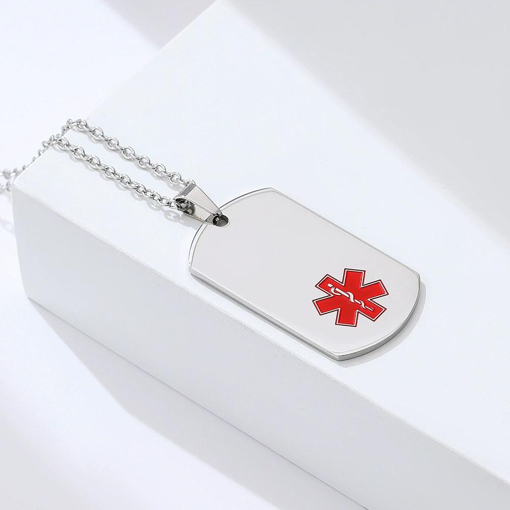 Military Medical Tag Necklace - International Nurses Day Stainless Steel Pendant Jewelry