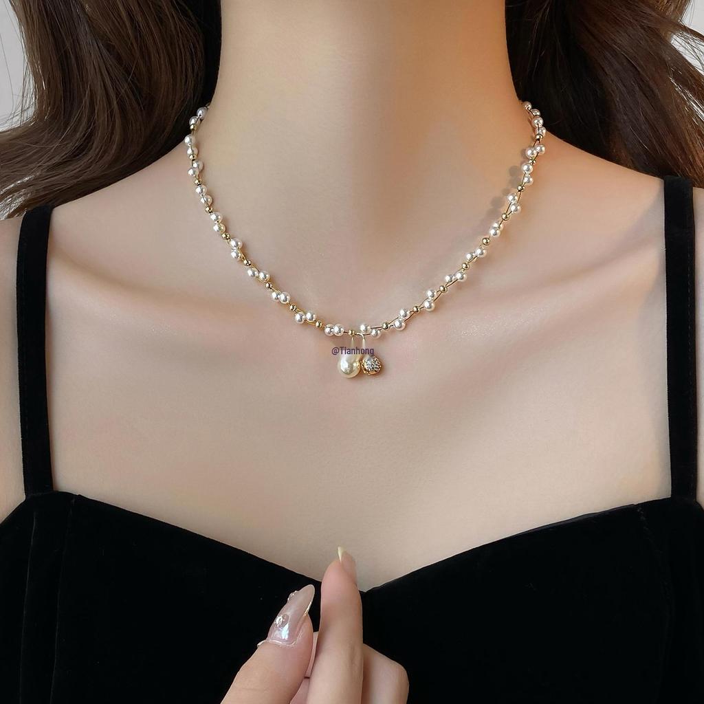 2025 Peanut Pearl Pendant Necklace: Elegant Light Luxury Choker for Women