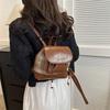 Stylish Black Brown White Casual Backpack For Students With Unique Design And Soft Pu Material