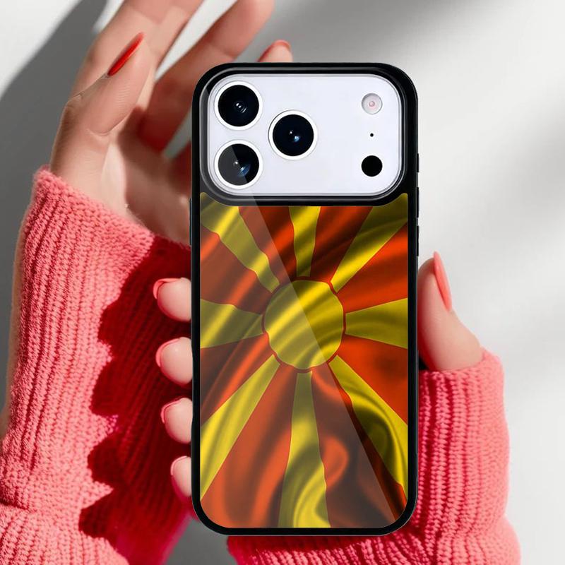 

Macedonia Flag Phone Case for iPhone 17 16 15 14 13 Pro Max Back Cover for 12 11 Pro Coque iPhone 14 Plus