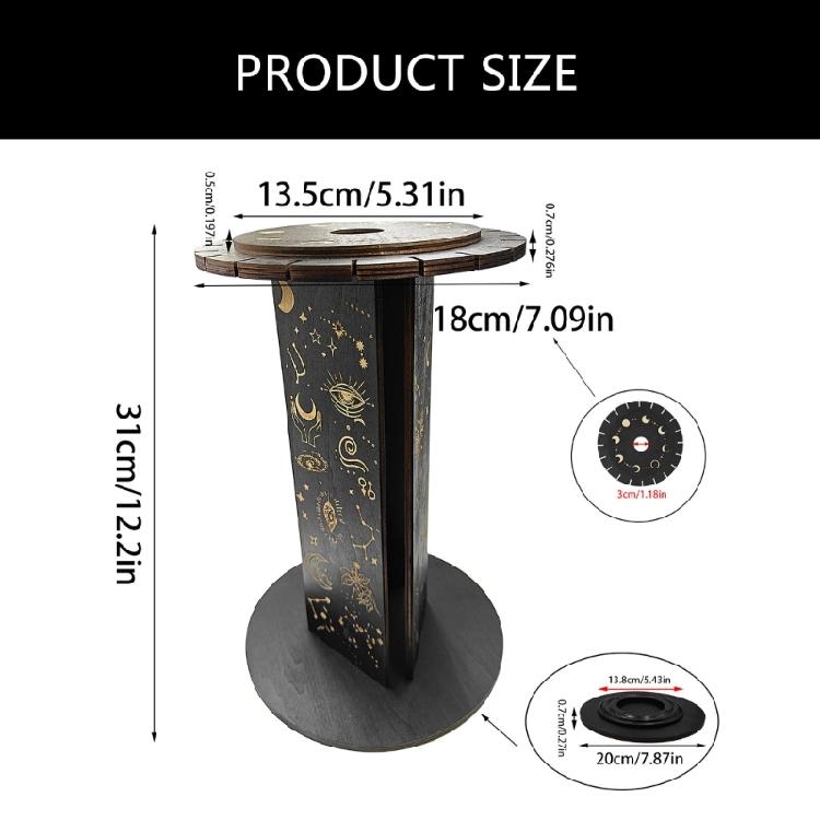 Unique 360Swivel Zodiac Sign Crystal Holder, Enhances Home and Office Atmospheres Elegant Wood Pendulum Holder