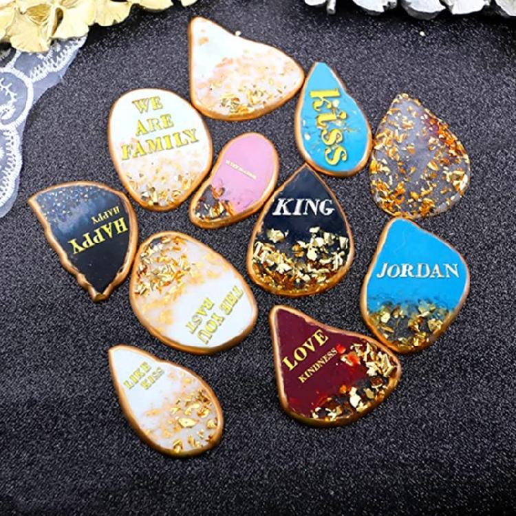 Coppers Gold Color 1.5cm Alphabets Number Stickers Mini-Glitter Letter Stickers umbers UV Epoxy Resin Fillings