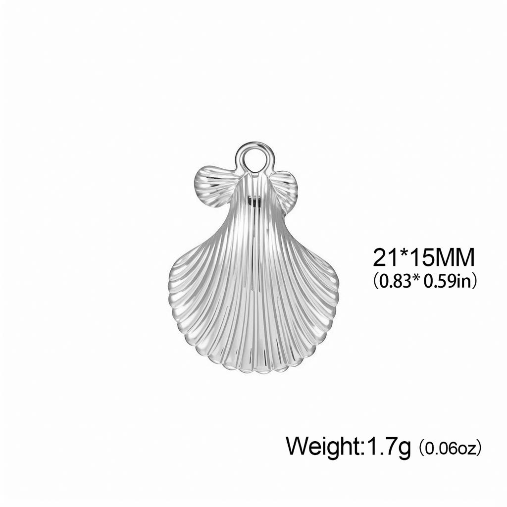 Teamer 3pcs/Lot Shell Charms For Jewelry Gold Color Stainless Steel Pendant For Necklace Earrings DIY Making Fashion Accessories