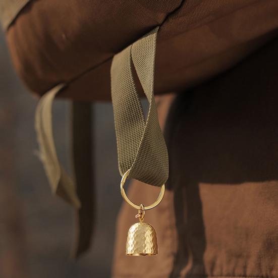 Solid Brass Bear Bell Hiking Gear Clear Loud Sound Lightweight Portable Emergency Hanging Bell Camping Accessories