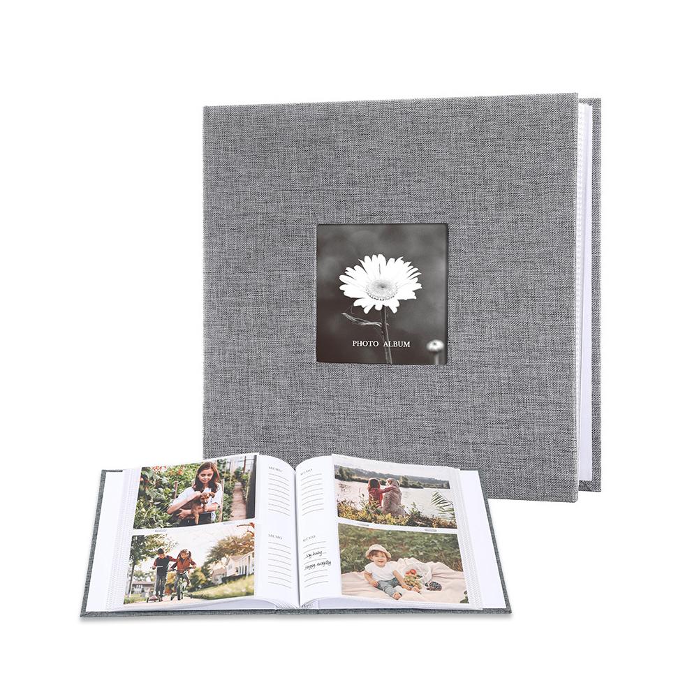 Álbum de Fotos com Capa de Tecido Elegante e Estilosa, Colagem sem Descoloração com Moldura, Capacidade para 200 Fotos de 6 polegadas