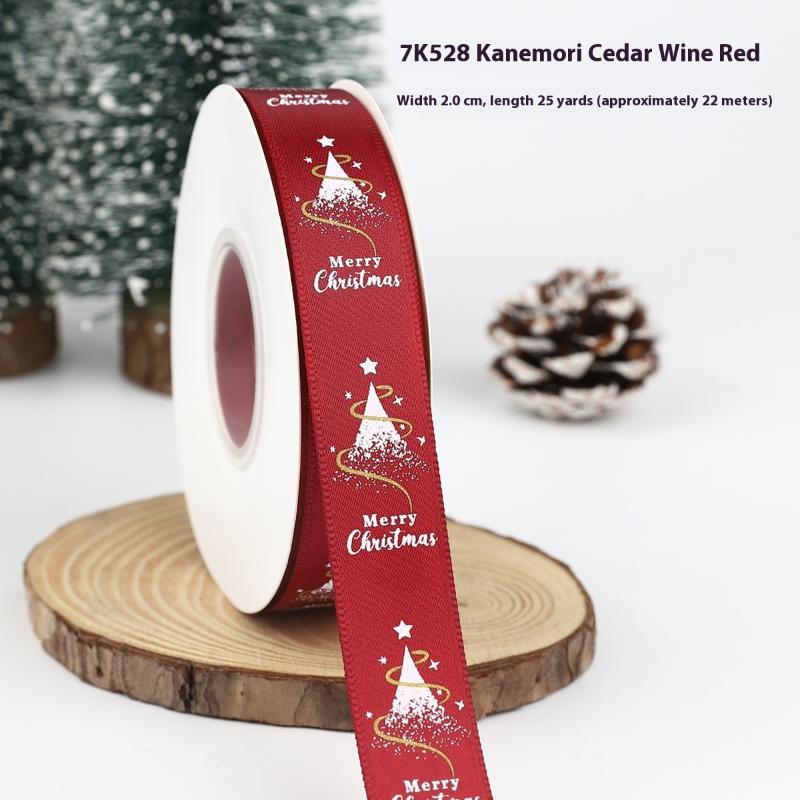 

New Year Christmas Ribbon - 100% Polyester 22M Length Gift Wrap Ribbon For Flowers, Cake Decor, Christmas Tree A3