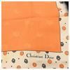 Auth DIOR Emblem Logo Scarf Large Dot Orange Di1512cc Used