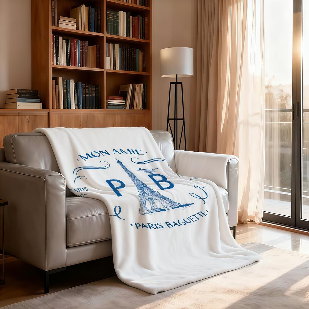 Luxurious P Paris B Baguette E Blanket Soft Throw Blanket for Home Bedroom Bed Sofa Picnic Travel Office Rest Cover Blanket Gift