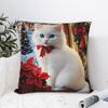 Christmas Cats  Adorable Kittens in Festive Pillowcases  Cute Funny Pillow Case For Sofa Bedroom Home Decor Comfy Pillow Cover