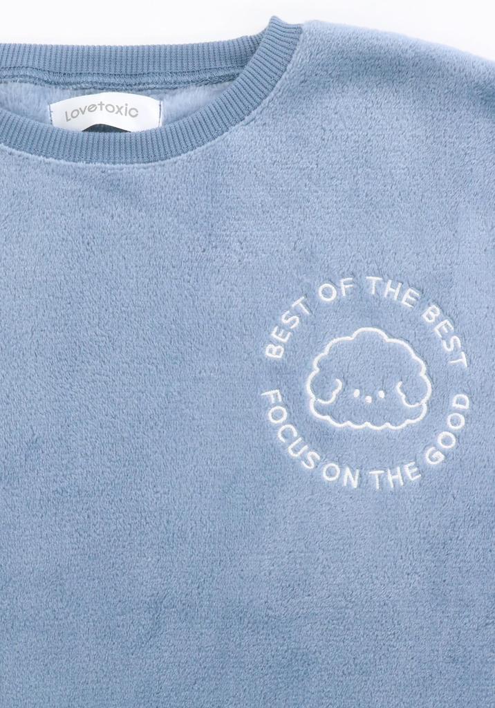 Kaitak Family LOVETOXIC Loungewear Pajamas, Long Sleeve Fleece, Winter, Sizes 140cm, 150cm, 160cm (160cm, Blue)