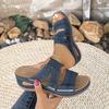 Fashion Women Wedge Sandals Orthopedic Open Toe Sandals Vintage Anti-Slip Leather Casual Female Platform Retro Shoes New Slides Women
